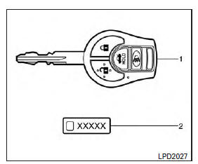 Type B-Remote keyless entry key fob (if so equipped)