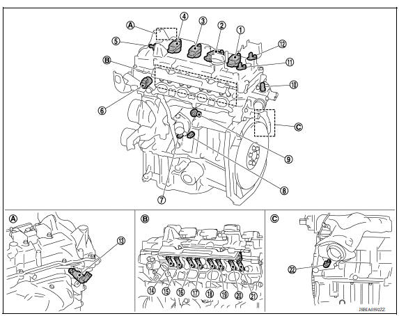 ENGINE CONTROL SYSTEM : Component Parts Location 