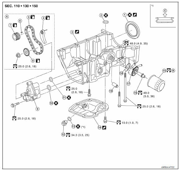 OIL PAN (UPPER) AND OIL STRAINER 