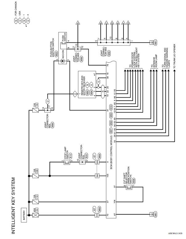 INTELLIGENT KEY SYSTEM : Wiring Diagram 