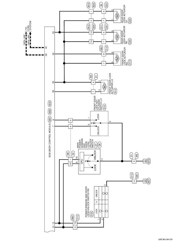 POWER DOOR LOCK SYSTEM : Wiring Diagram