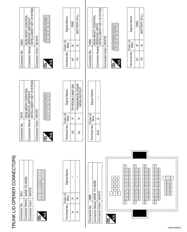 TRUNK LID OPENER SYSTEM : Wiring Diagram 