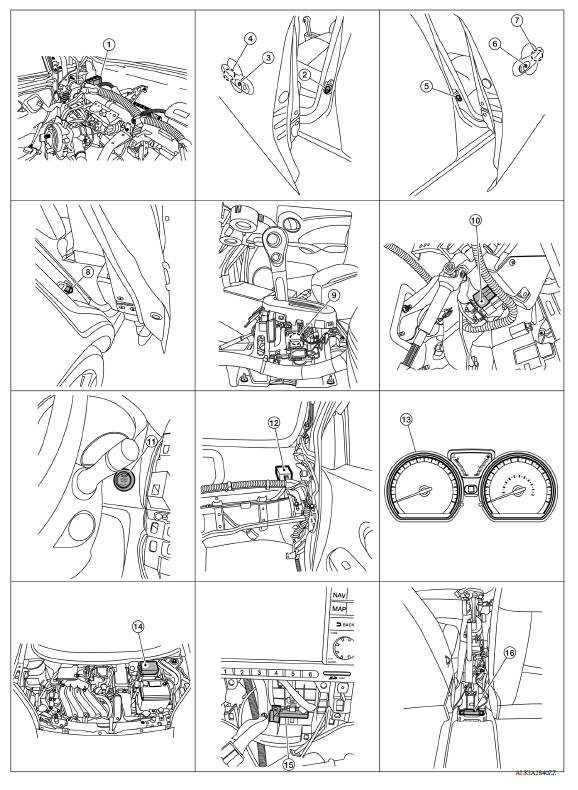 INTELLIGENT KEY SYSTEM : Component Parts Location